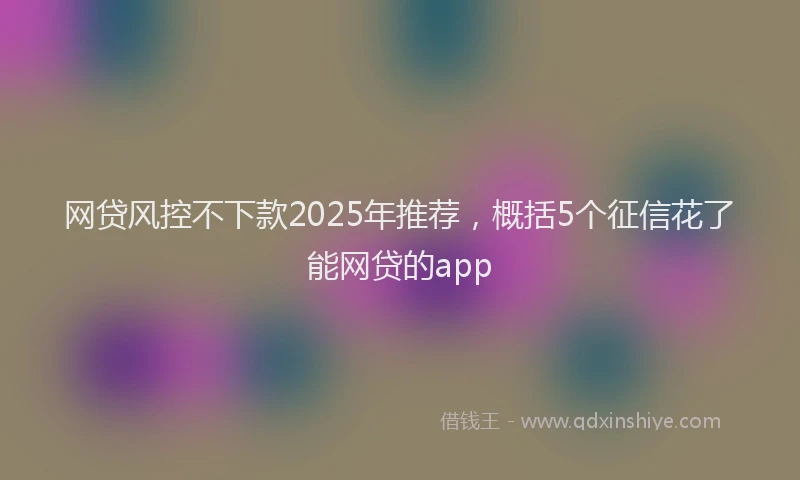 网贷风控不下款2025年推荐，概括5个征信花了能网贷的app