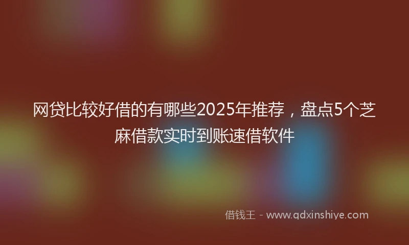 网贷比较好借的有哪些2025年推荐，盘点5个芝麻借款实时到账速借软件