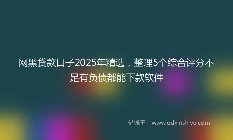 网黑贷款口子2025年精选，整理5个综合评分不足有负债都能下款软件