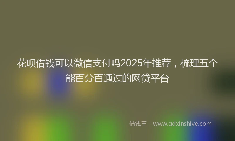 花呗借钱可以微信支付吗2025年推荐，梳理五个能百分百通过的网贷平台