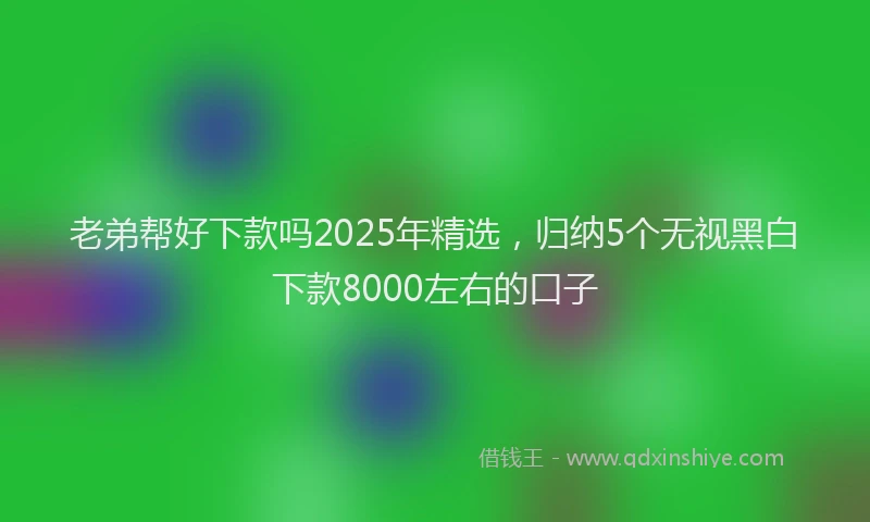 老弟帮好下款吗2025年精选，归纳5个无视黑白下款8000左右的口子