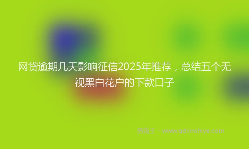 网贷逾期几天影响征信2025年推荐，总结五个无视黑白花户的下款口子