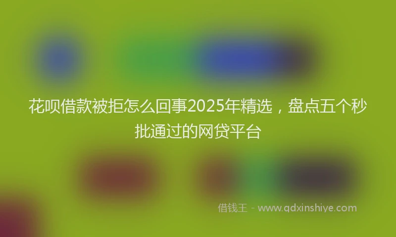 花呗借款被拒怎么回事2025年精选，盘点五个秒批通过的网贷平台
