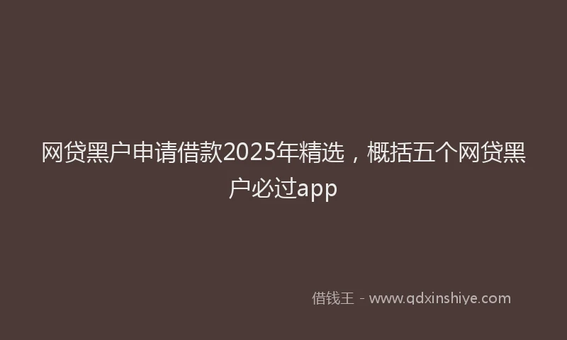 网贷黑户申请借款2025年精选，概括五个网贷黑户必过app