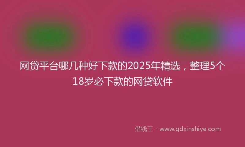 网贷平台哪几种好下款的2025年精选，整理5个18岁必下款的网贷软件