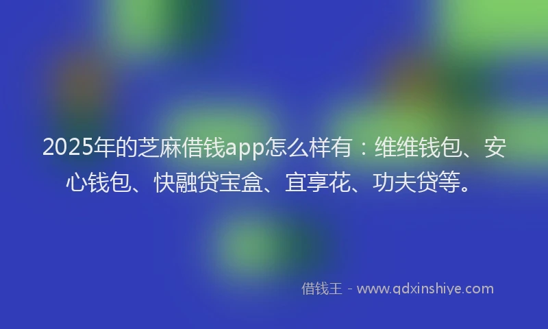 2025年的芝麻借钱app怎么样有：维维钱包、安心钱包、快融贷宝盒、宜享花、功夫贷等。