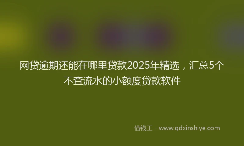 网贷逾期还能在哪里贷款2025年精选，汇总5个不查流水的小额度贷款软件