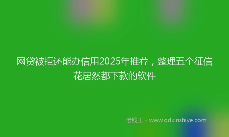 网贷被拒还能办信用2025年推荐，整理五个征信花居然都下款的软件