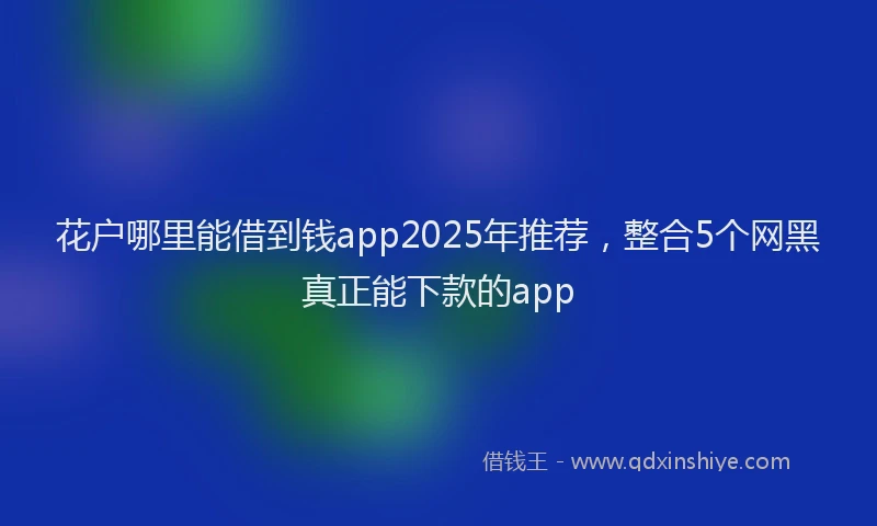 花户哪里能借到钱app2025年推荐，整合5个网黑真正能下款的app