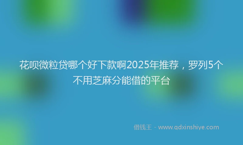 花呗微粒贷哪个好下款啊2025年推荐，罗列5个不用芝麻分能借的平台