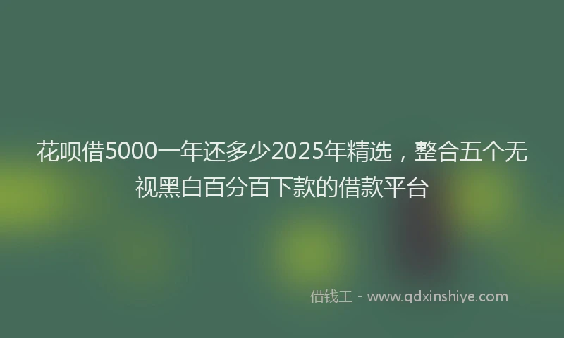 花呗借5000一年还多少2025年精选，整合五个无视黑白百分百下款的借款平台