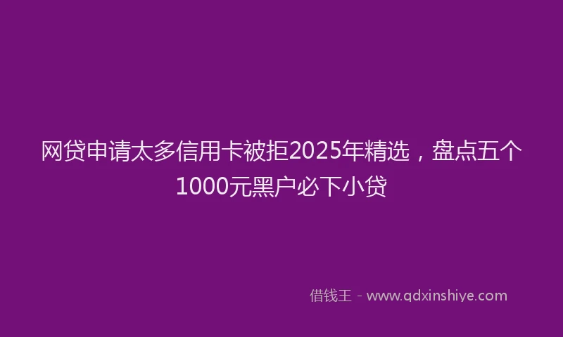 网贷申请太多信用卡被拒2025年精选，盘点五个1000元黑户必下小贷
