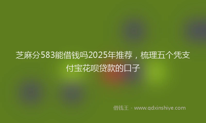 芝麻分583能借钱吗2025年推荐，梳理五个凭支付宝花呗贷款的口子