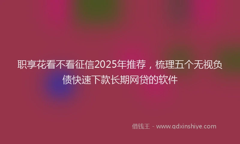 职享花看不看征信2025年推荐，梳理五个无视负债快速下款长期网贷的软件