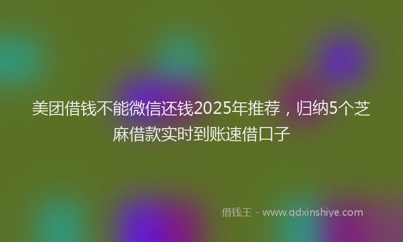 美团借钱不能微信还钱2025年推荐，归纳5个芝麻借款实时到账速借口子