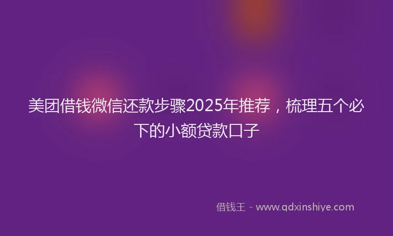 美团借钱微信还款步骤2025年推荐，梳理五个必下的小额贷款口子