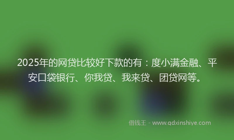 2025年的网贷比较好下款的有：度小满金融、平安口袋银行、你我贷、我来贷、团贷网等。