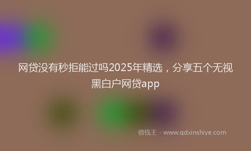 网贷没有秒拒能过吗2025年精选，分享五个无视黑白户网贷app