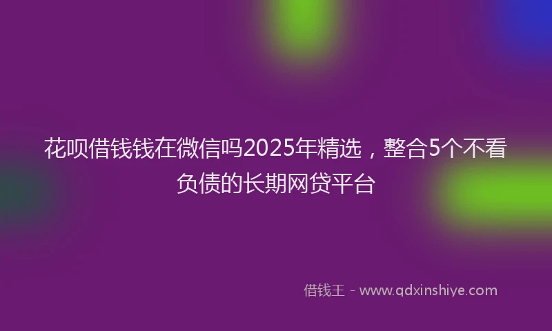 花呗借钱钱在微信吗2025年精选，整合5个不看负债的长期网贷平台