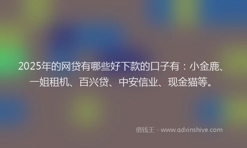 2025年的网贷有哪些好下款的口子有：小金鹿、一姐租机、百兴贷、中安信业、现金猫等。