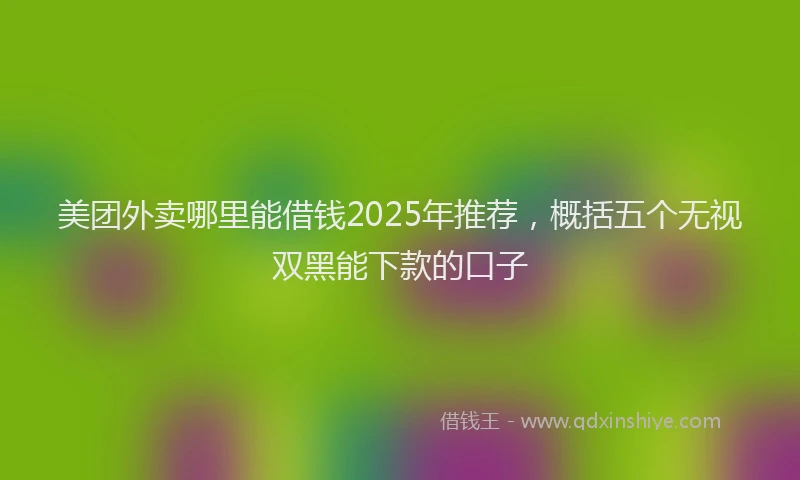 美团外卖哪里能借钱2025年推荐，概括五个无视双黑能下款的口子