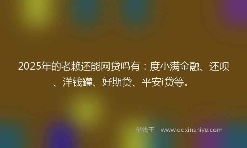 2025年的老赖还能网贷吗有：度小满金融、还呗、洋钱罐、好期贷、平安i贷等。