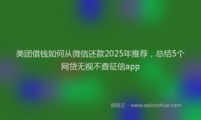 美团借钱如何从微信还款2025年推荐，总结5个网贷无视不查征信app