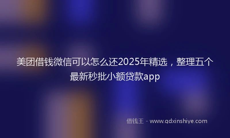 美团借钱微信可以怎么还2025年精选，整理五个最新秒批小额贷款app