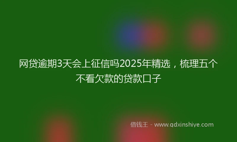 网贷逾期3天会上征信吗2025年精选，梳理五个不看欠款的贷款口子