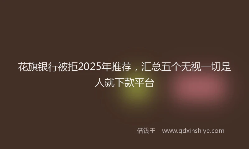 花旗银行被拒2025年推荐，汇总五个无视一切是人就下款平台
