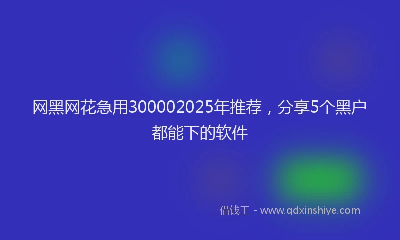 网黑网花急用300002025年推荐，分享5个黑户都能下的软件