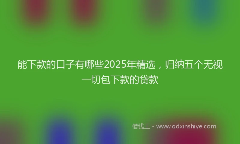 能下款的口子有哪些2025年精选，归纳五个无视一切包下款的贷款