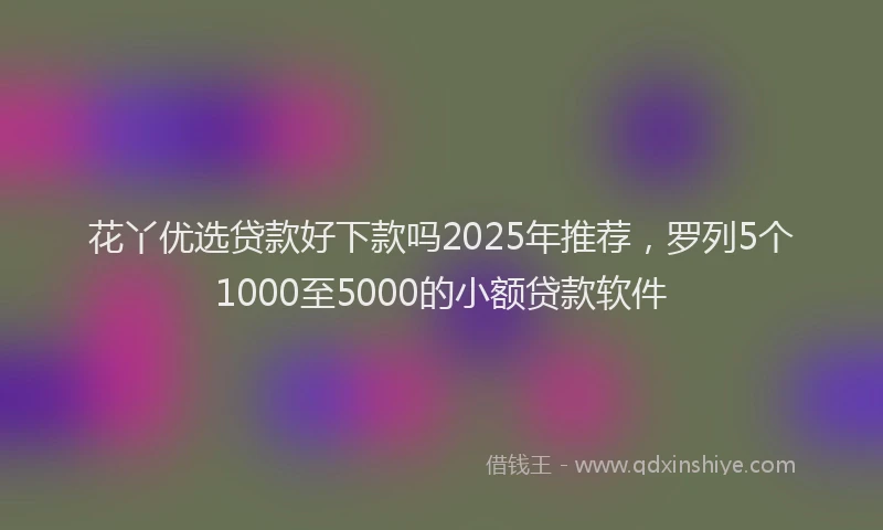 花丫优选贷款好下款吗2025年推荐，罗列5个1000至5000的小额贷款软件
