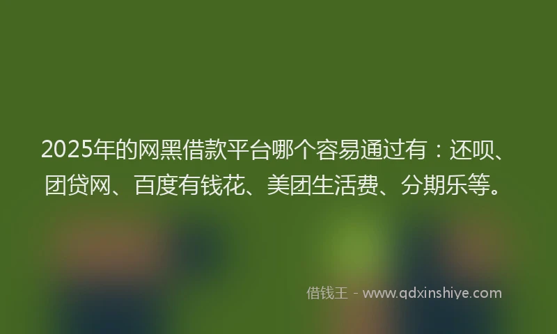 2025年的网黑借款平台哪个容易通过有：还呗、团贷网、百度有钱花、美团生活费、分期乐等。