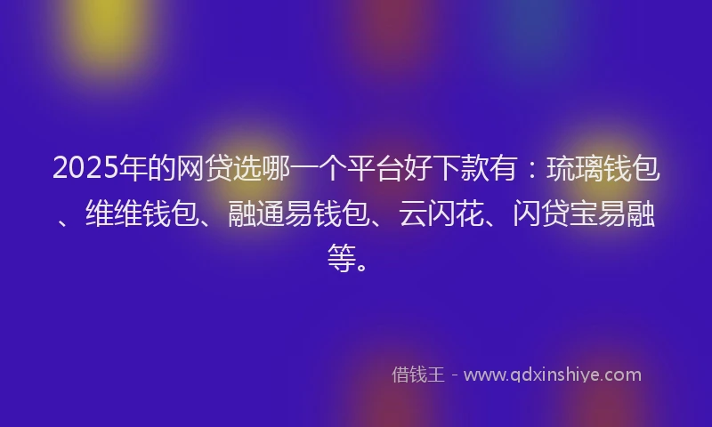 2025年的网贷选哪一个平台好下款有：琉璃钱包、维维钱包、融通易钱包、云闪花、闪贷宝易融等。