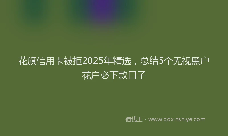 花旗信用卡被拒2025年精选，总结5个无视黑户花户必下款口子