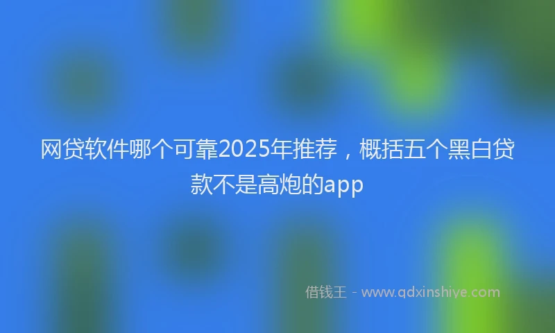 网贷软件哪个可靠2025年推荐，概括五个黑白贷款不是高炮的app