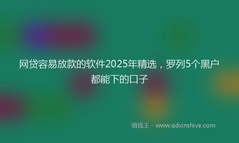 网贷容易放款的软件2025年精选，罗列5个黑户都能下的口子