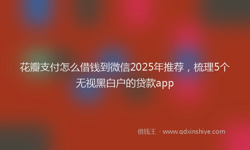 花瓣支付怎么借钱到微信2025年推荐，梳理5个无视黑白户的贷款app
