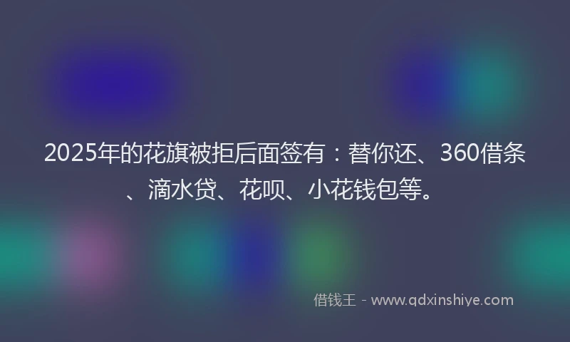 2025年的花旗被拒后面签有：替你还、360借条、滴水贷、花呗、小花钱包等。