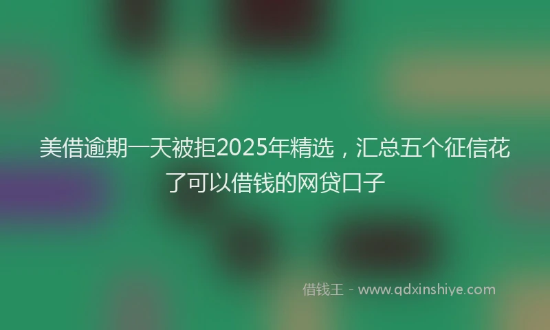 美借逾期一天被拒2025年精选，汇总五个征信花了可以借钱的网贷口子