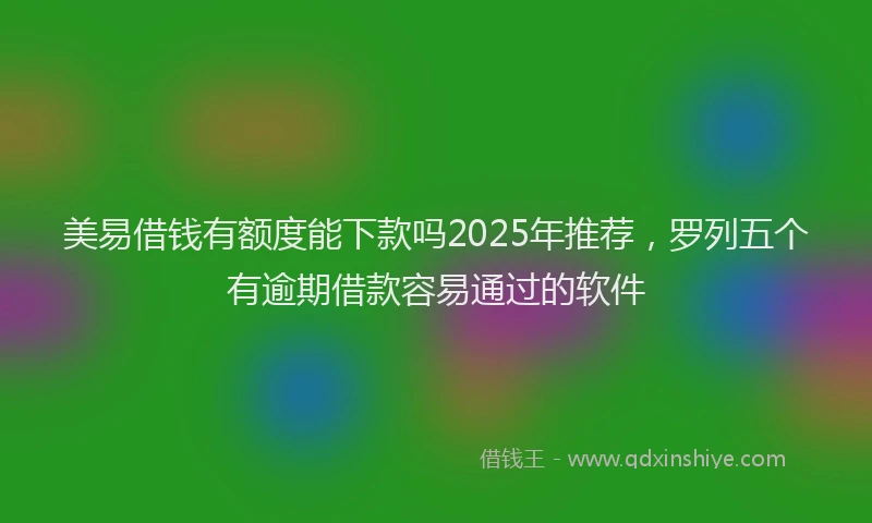 美易借钱有额度能下款吗2025年推荐，罗列五个有逾期借款容易通过的软件