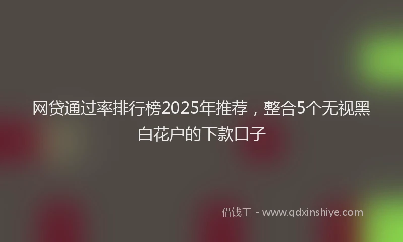 网贷通过率排行榜2025年推荐，整合5个无视黑白花户的下款口子