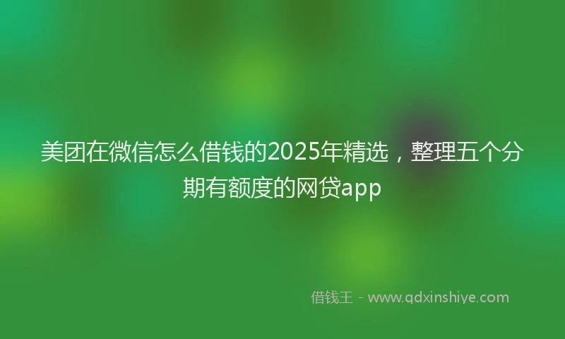 美团在微信怎么借钱的2025年精选，整理五个分期有额度的网贷app
