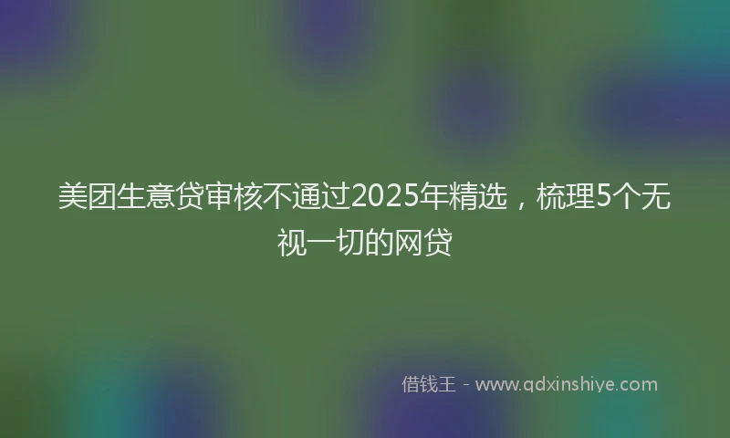 美团生意贷审核不通过2025年精选，梳理5个无视一切的网贷