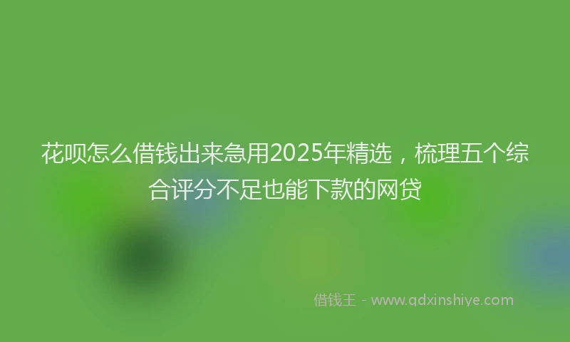 花呗怎么借钱出来急用2025年精选，梳理五个综合评分不足也能下款的网贷