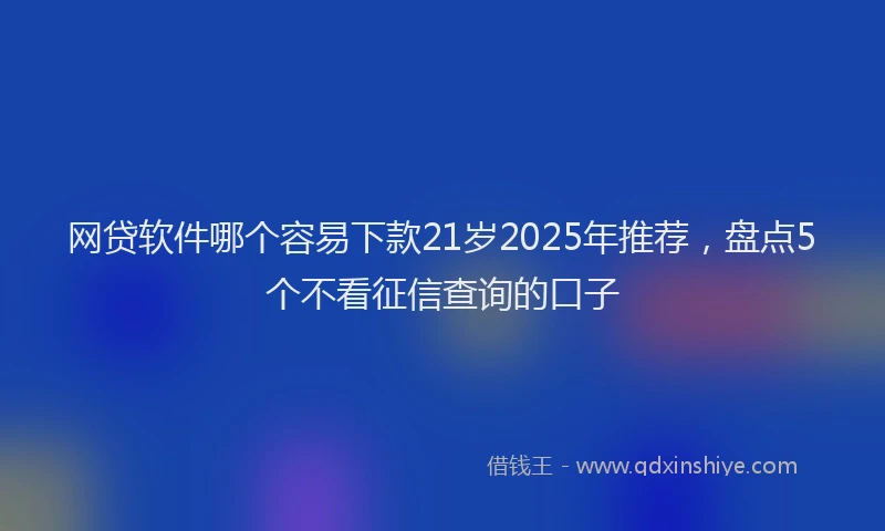 网贷软件哪个容易下款21岁2025年推荐，盘点5个不看征信查询的口子