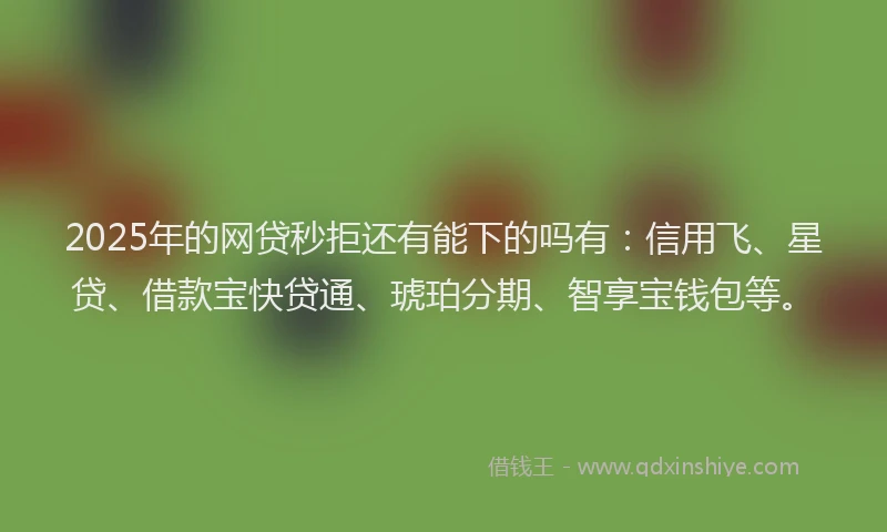 2025年的网贷秒拒还有能下的吗有：信用飞、星贷、借款宝快贷通、琥珀分期、智享宝钱包等。