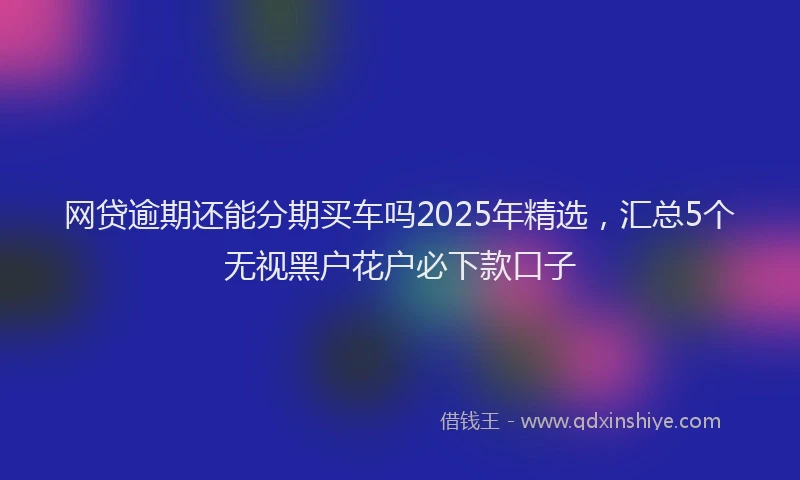 网贷逾期还能分期买车吗2025年精选，汇总5个无视黑户花户必下款口子