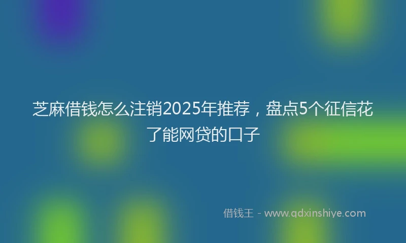 芝麻借钱怎么注销2025年推荐，盘点5个征信花了能网贷的口子